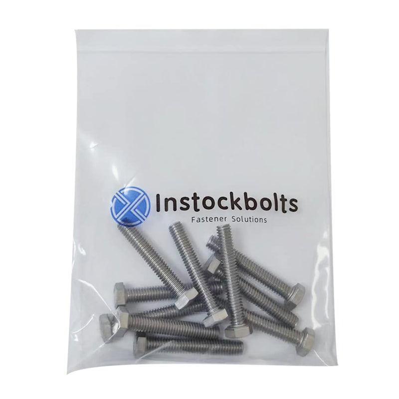 Instockbolts 3/8-16 × 1-1/2" Hex Head Screw Bolt, 304 Stainless Steel 18-8, Full Thread, Coarse Thread UNC, ASME B18.2.1, 10 Pcs-Pack - Image 5